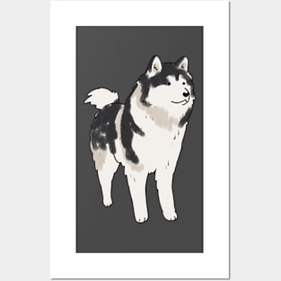 Alaskan Malamute drawing Posters and Art